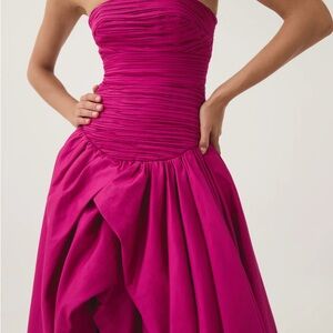 AJE violette bubble hem maxi dress